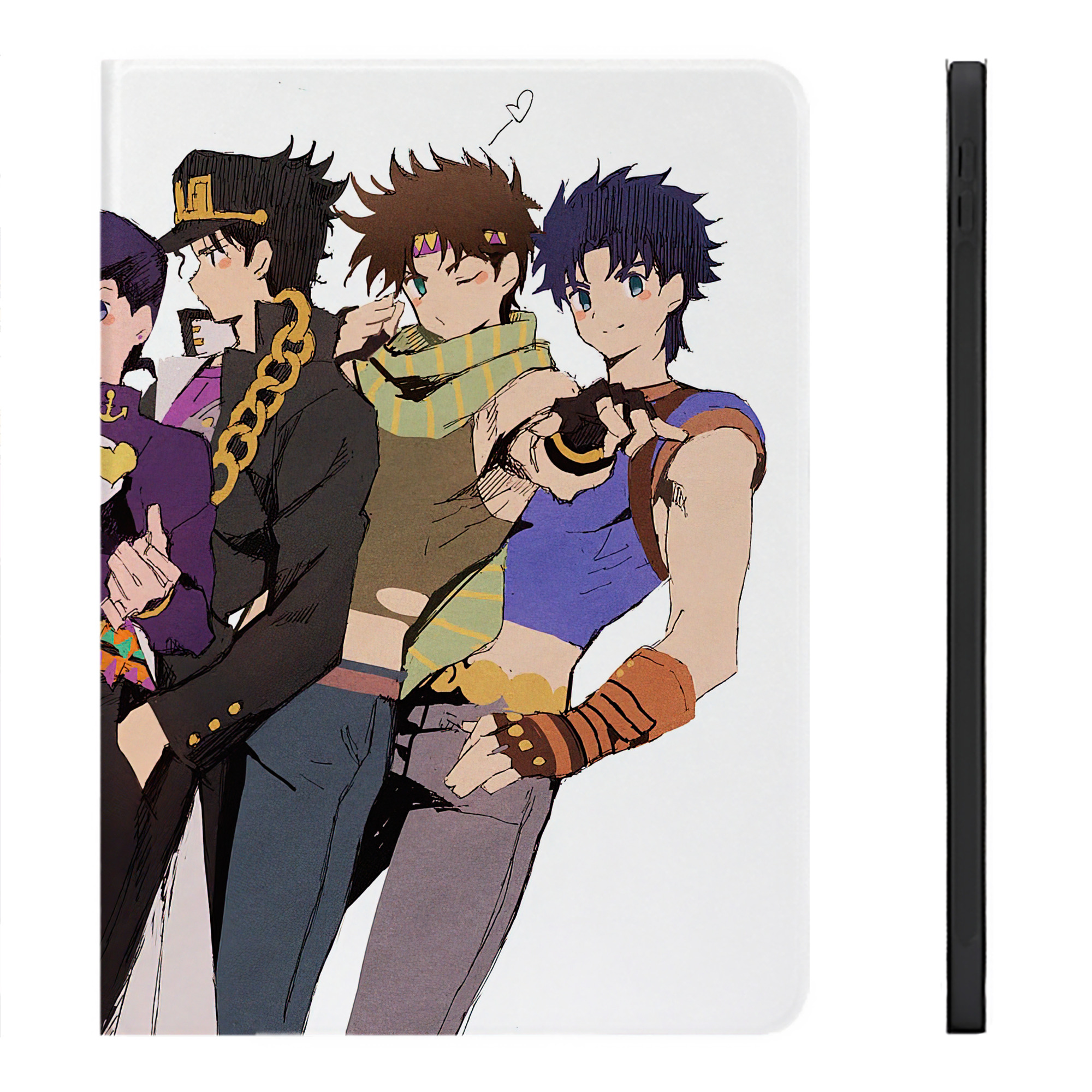 （画像用） ジョジョの奇妙な冒険 JoJo's Bizarre Adventure IPadケース ペンホルダー付き ブックスタイルデザイン